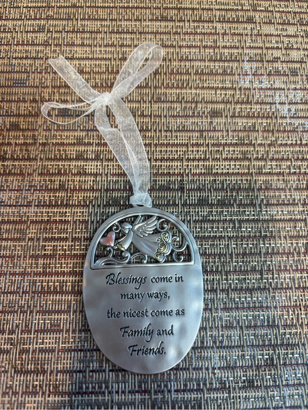 Silver Color Angel Blessings Ornament - Family & Friends